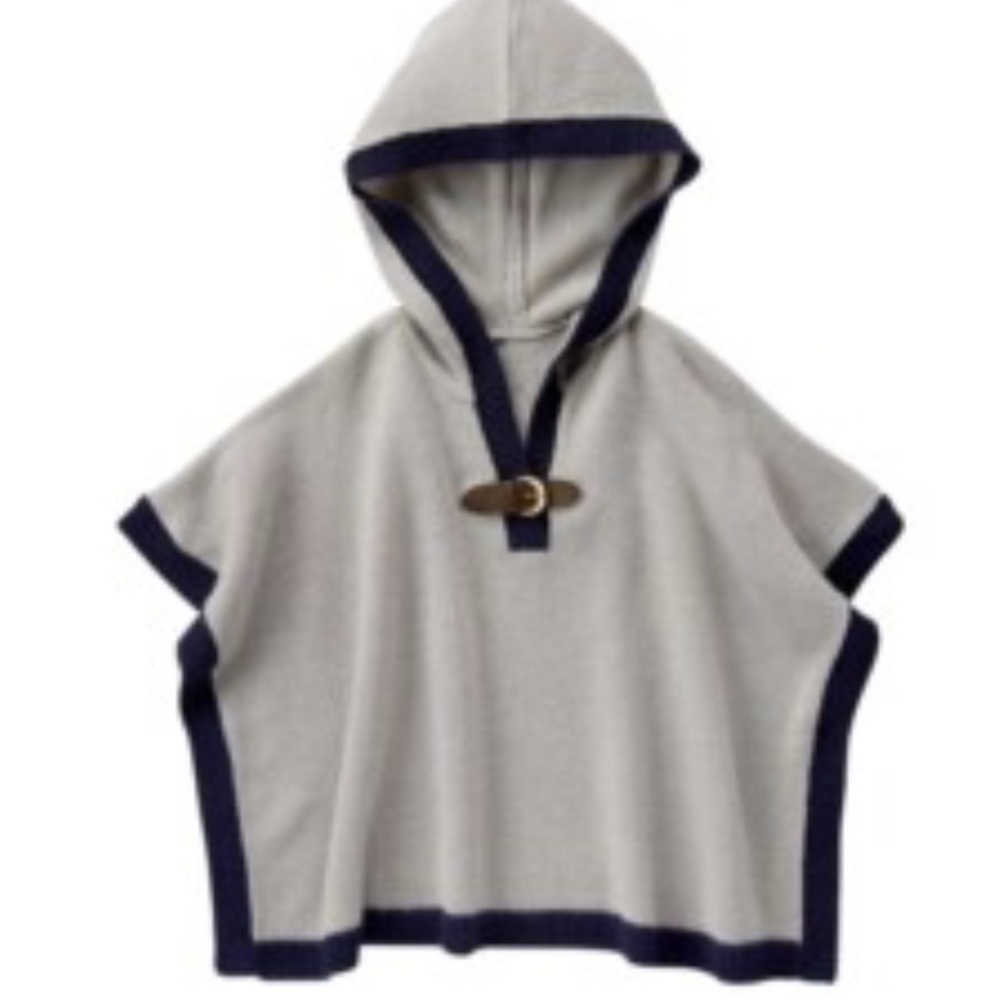 Janie and Jack Gray and Navy Hooded Cape